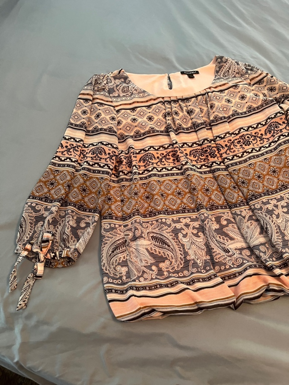 Maurices Peach & Navy Paisley Boho Tunic